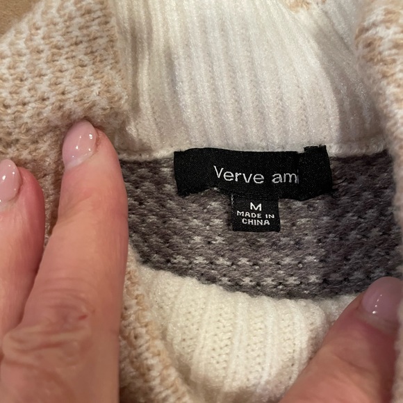 Verve Ami Mock Striped Turtleneck Sweater - size medium - Picture 5 of 8